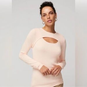 White House Black Market Blush Long Sleeve Top